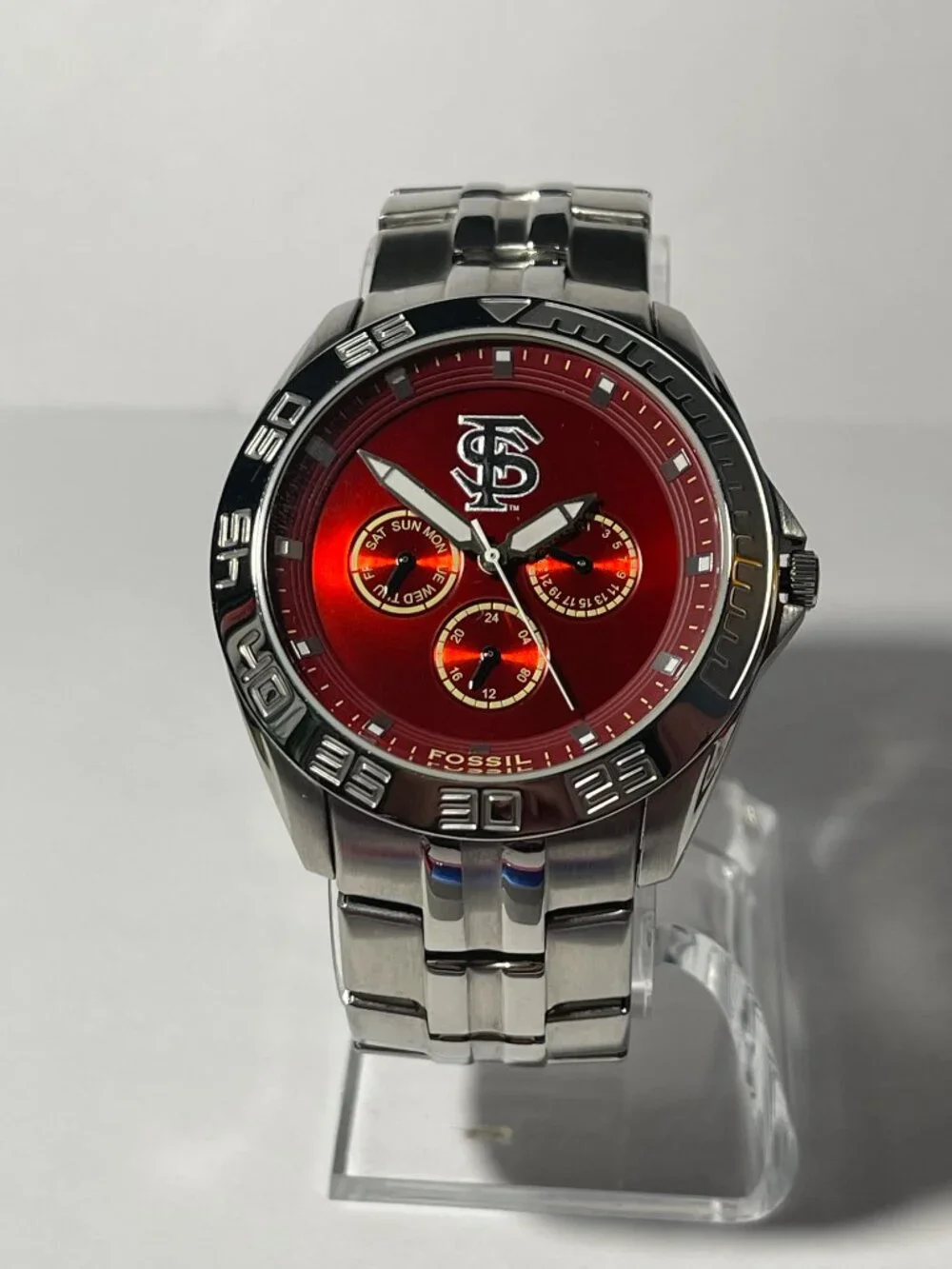 Florida State Seminoles NCAA Stainless-Steel Chronograph Watch by Fossil NEW